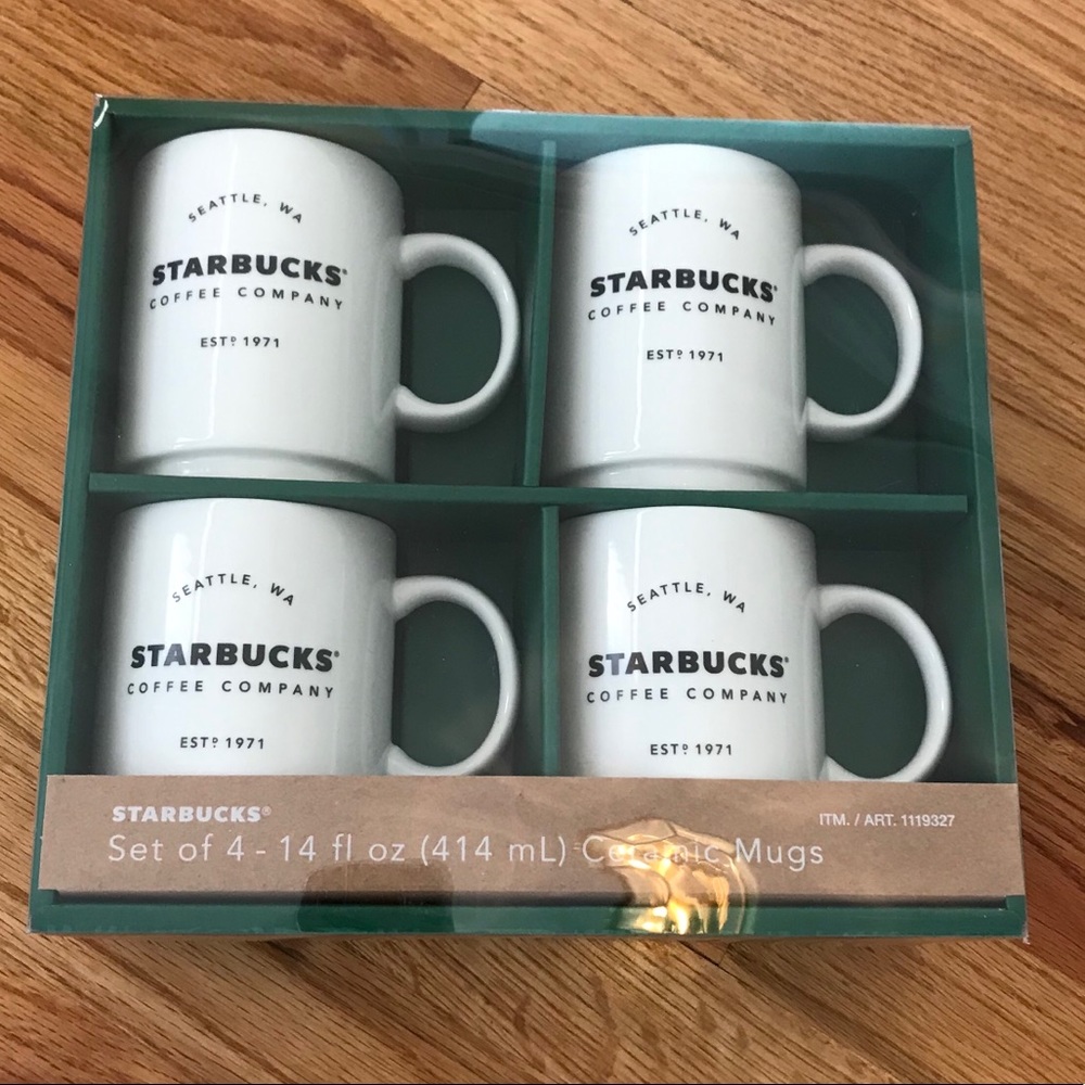 Set of 4 - 14oz Starbucks Ceramic Mugs